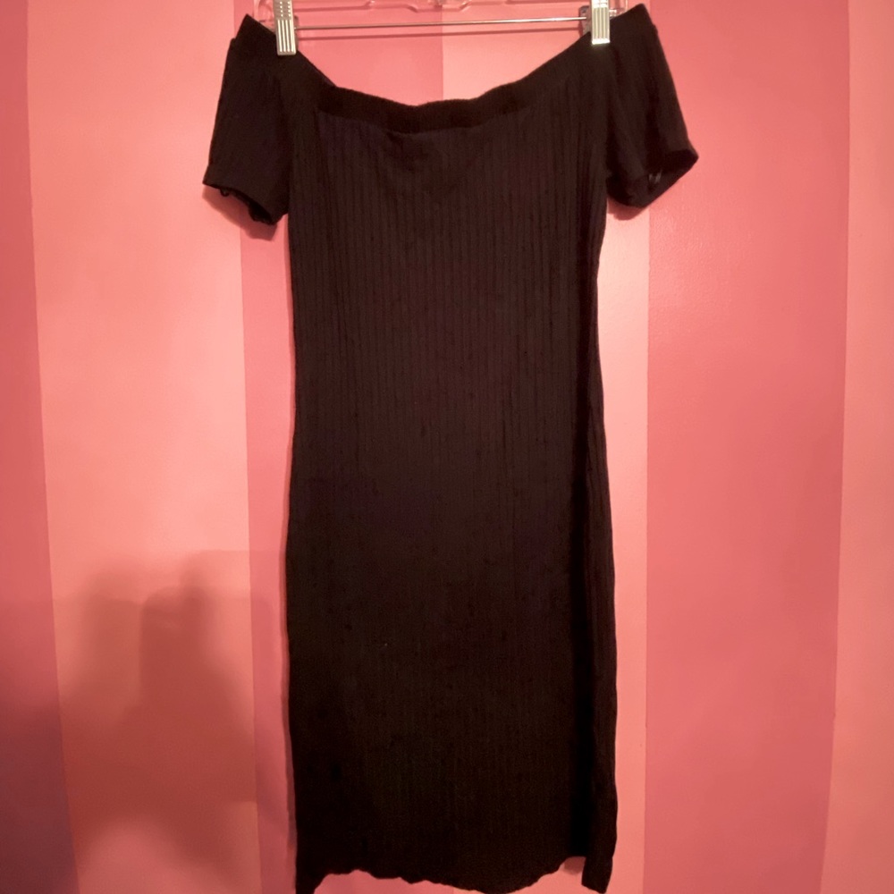 Off the shoulders black dress
